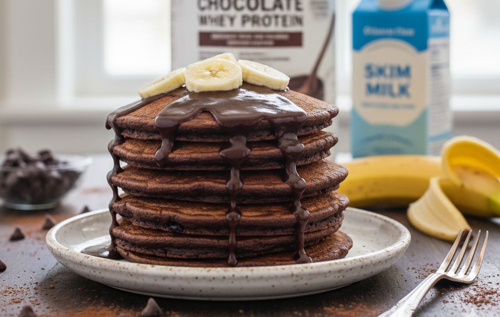 Pancakes chocolat proteines musculation